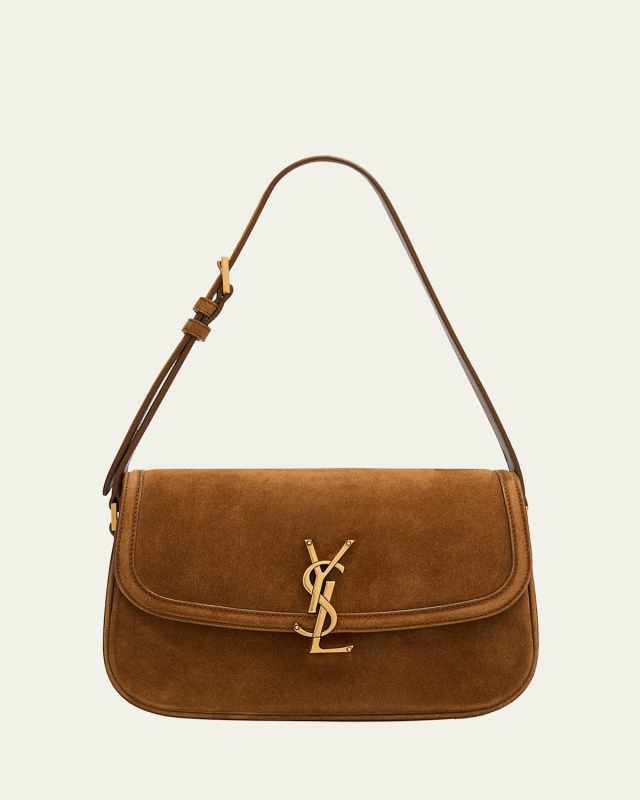 Solferino Medium YSL Shoulder Bag in Suede